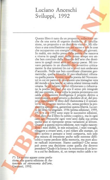 Sviluppi, 1992 - Luciano Anceschi - copertina