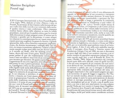 Pound oggi - Massimo Bacigalupo - copertina