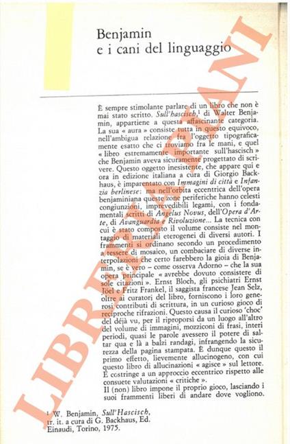 Benjamin e i cani del linguaggio - Roberto Barbolini - copertina
