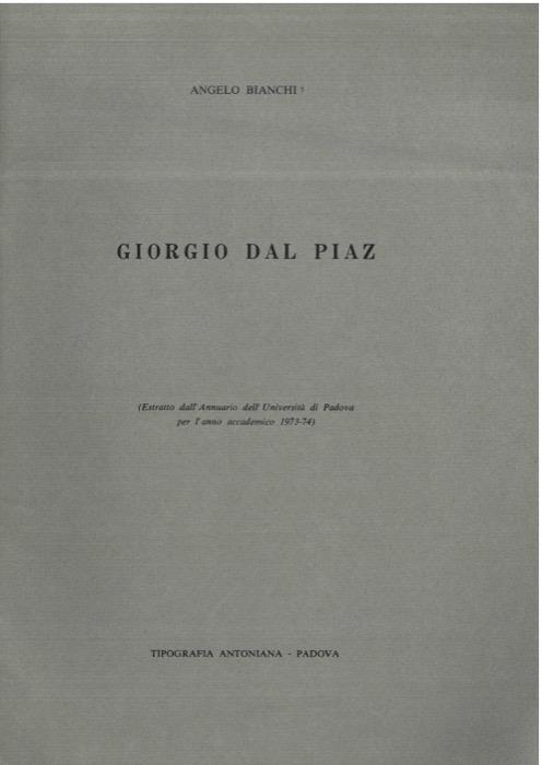 Giorgio Dal Piaz - Angelo Bianchi - copertina
