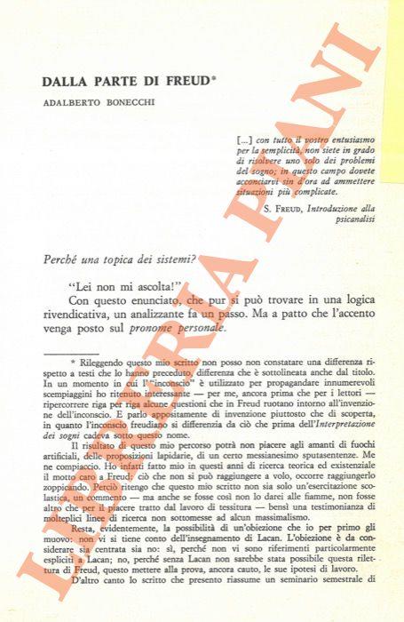Dalla parte di Freud - Adalberto Bonecchi - copertina