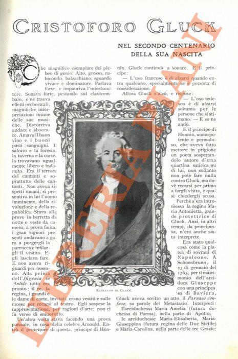 Cristoforo Gluck nel secondo centenario della sua nascita - Massimo Bontempelli - copertina
