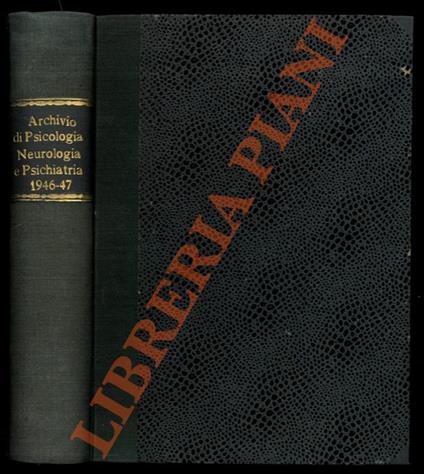 Archivio di Psicologia, neurologia e psichiatria. 1946-1947. - Agostino Gemelli - copertina
