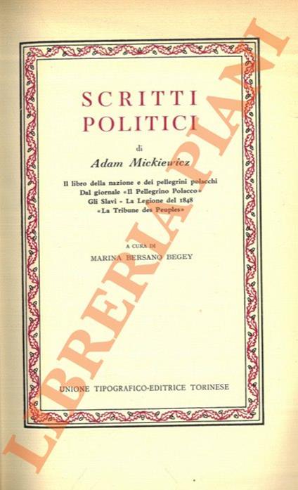 Scritti politici - Adam Mickiewicz - copertina