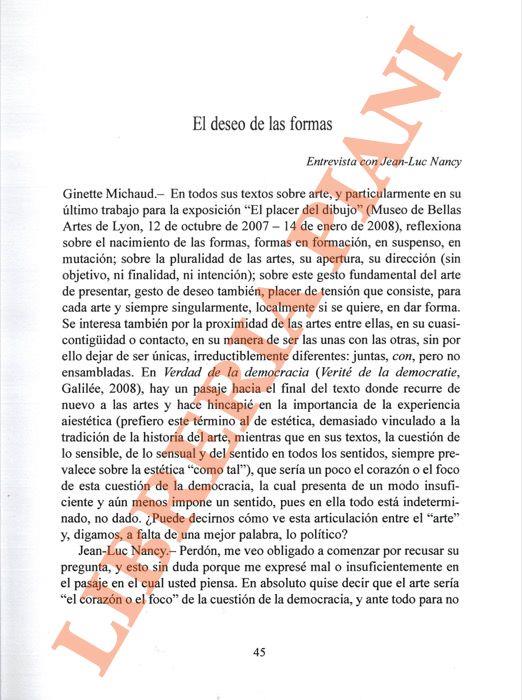 El deseo de las formas. Entrevista con Jean_Luc Nancy - Jean-Luc Nancy - copertina
