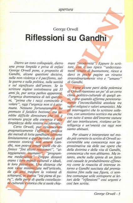 Riflessioni su Gandhi - George Orwell - copertina