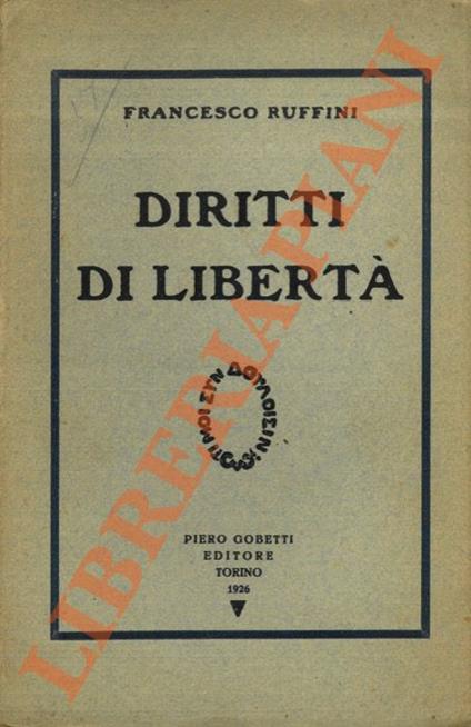 Diritti di libertà - Francesco Ruffini - copertina
