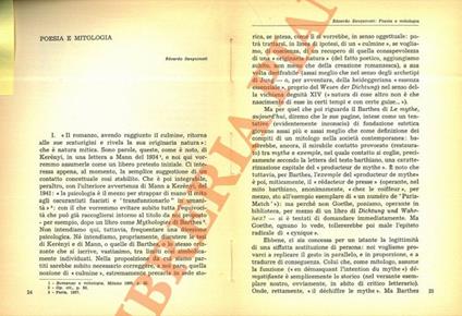 Poesia e mitologia - Edoardo Sanguineti - copertina