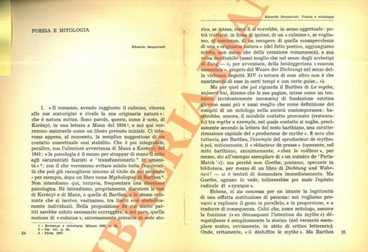 Poesia e mitologia - Edoardo Sanguineti - copertina