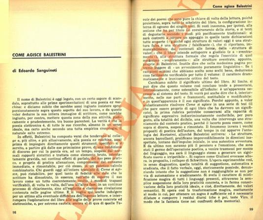 Come agisce Balestrini - Edoardo Sanguineti - copertina