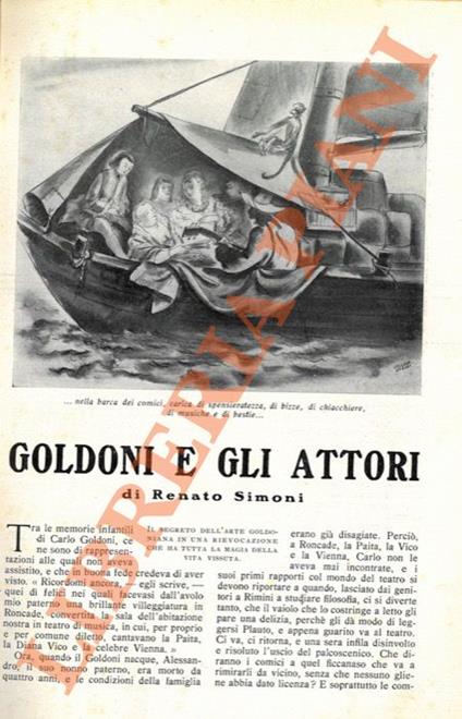 Goldoni e gli attori - Renato Simoni - copertina