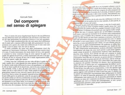Del comporre nel senso di spiegare - Gertrude Stein - copertina