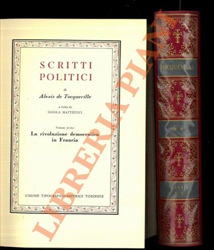 Scritti politici - Alexis de Tocqueville - copertina