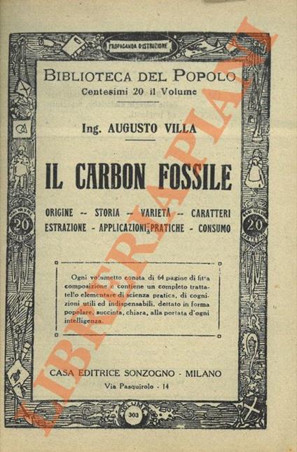Il carbon fossile - Augusto Villa - copertina
