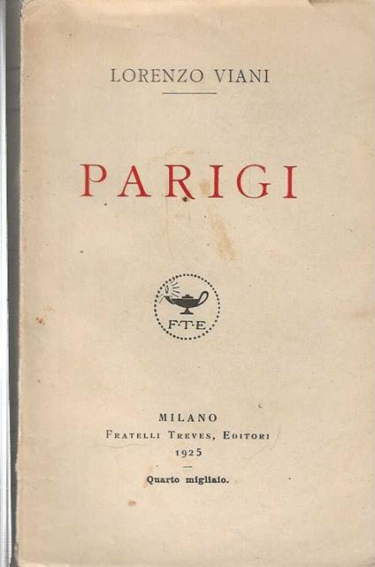 Parigi - Lorenzo Viani - copertina