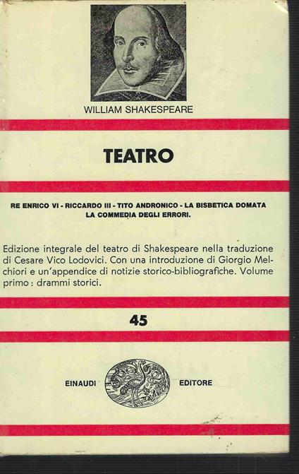 Teatro - William Shakespeare - copertina