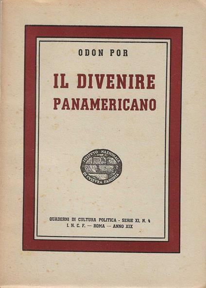 Il divenire panamericano - Odon Por - copertina