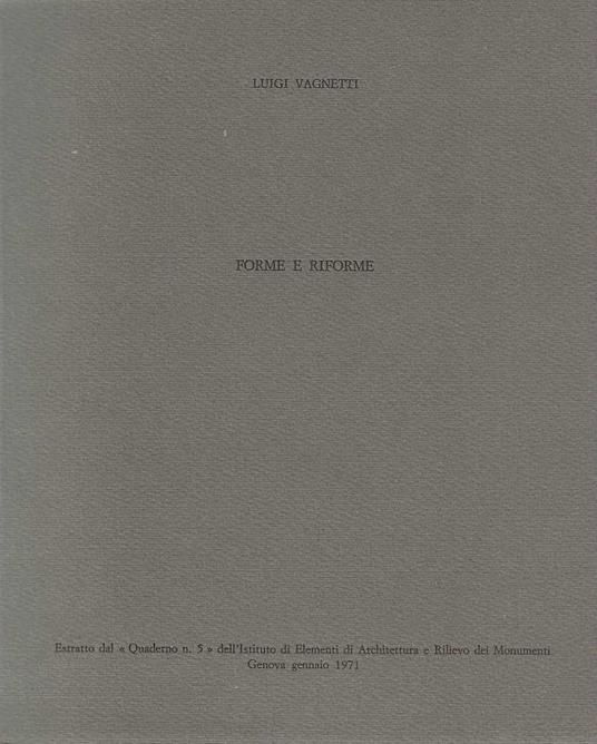 Forme e riforme - Luigi Vagnetti - copertina