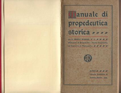 Manuale di propedeutica storica - copertina
