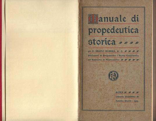 Manuale di propedeutica storica - copertina