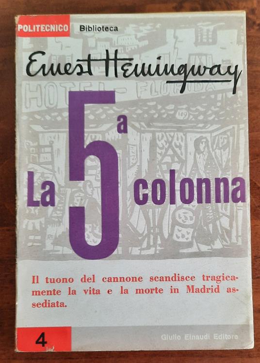 La 5° colonna - Ernest Hemingway - copertina