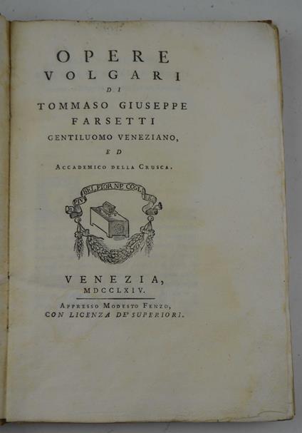 Opere volgari… - copertina