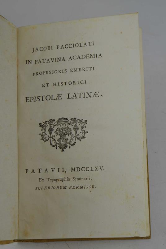 In patavina Academia professoris emeriti es historici Epistolae latinae - copertina