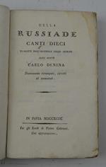 Della Russiade Canti dieci tradotti dell'originale greco inedito