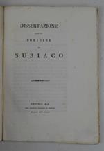 Dissertazione sopra l'origine di Subiaco