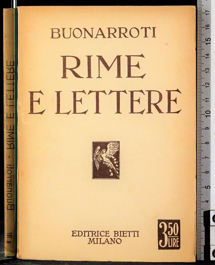 Rime e lettere - Michelangelo Buonarroti - copertina