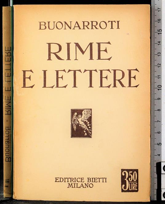 Rime e lettere - Michelangelo Buonarroti - copertina