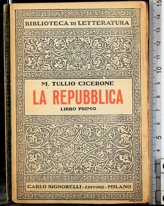 repubblica. Libro primo - M. Tullio Cicerone - copertina