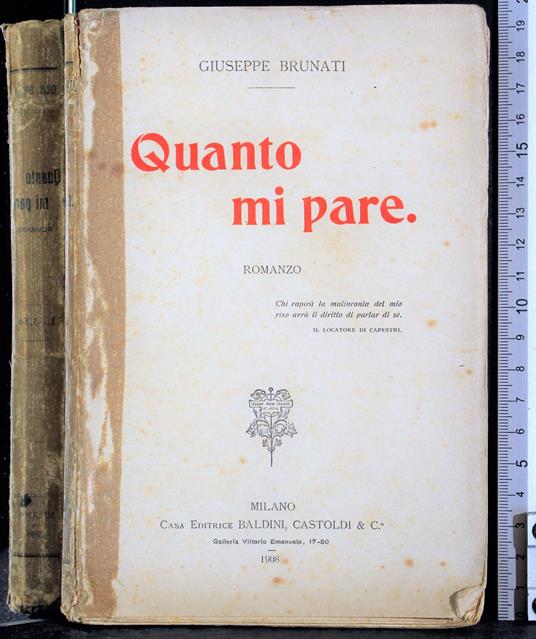 Quanto mi pare - Giuseppe Brunati - copertina