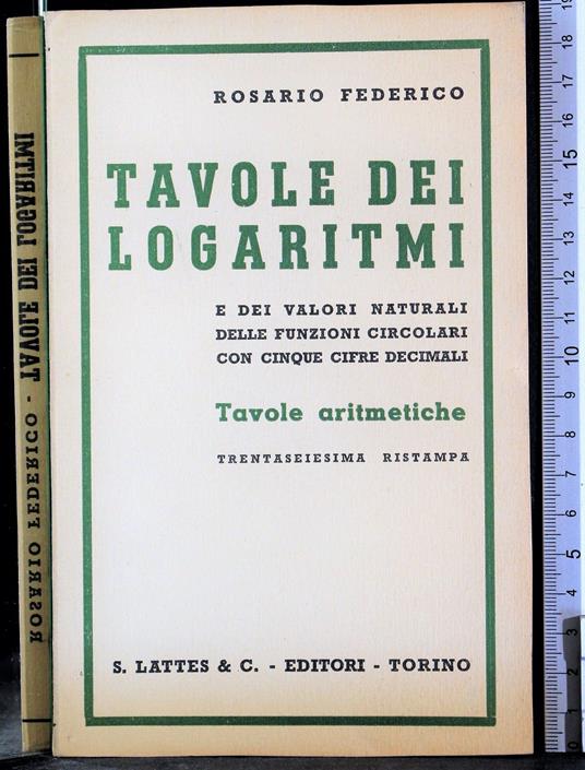 Tavole dei logaritmi - Rosario Federico - copertina