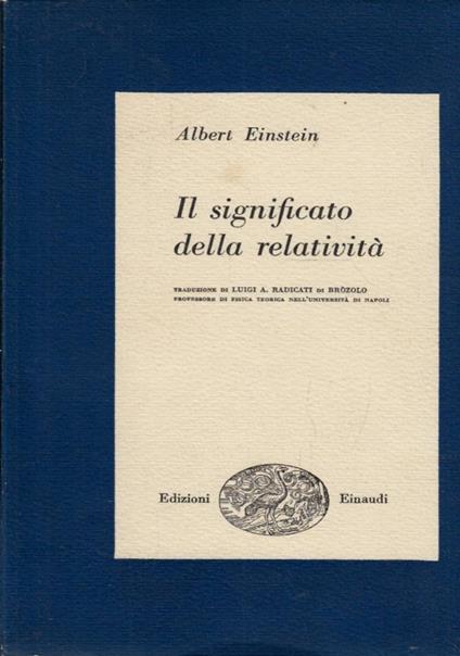 Il Significato Della Relatività - Albert Einstein - copertina