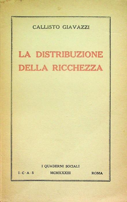 distribuzione della ricchezza - copertina