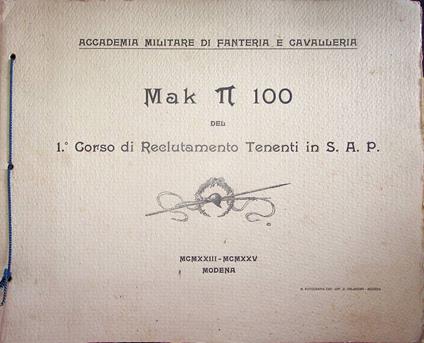 MAK π 100 del 1° Corso di Reclutamento Tenenti in S.A.P - copertina