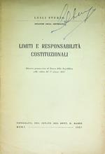 Limiti e responsabilita costituzionali: discorso pronunziato al Senato della Repubblica nella seduta del 27 giugno 1957