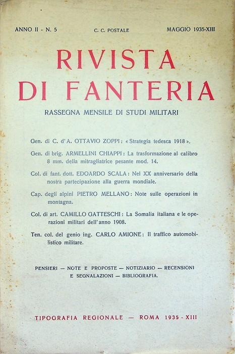 Rivista di fanteria: rassegna mensile di studi militari: Anno II - N. 5 - Maggio 1935-XIII - copertina