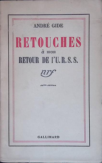 Retouches à mon retour de l'U.R.S.S - André Gide - copertina