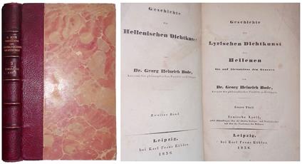 Geschichte der Lyrischen Dichtkunst der Hellenen bis auf Alexandros den Grossen. Erster Theil - Ionische Lyrik - copertina