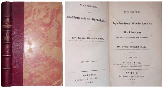 Geschichte der Lyrischen Dichtkunst der Hellenen bis auf Alexandros den Grossen. Erster Theil - Ionische Lyrik - copertina