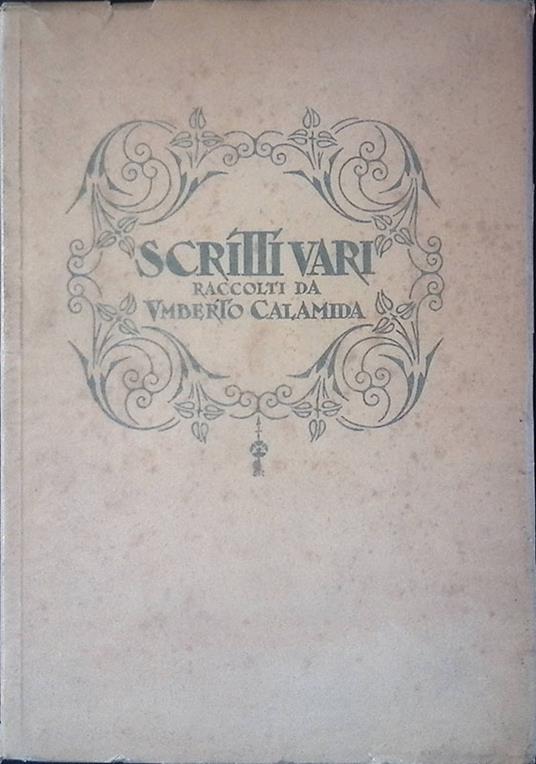 Scritti vari - copertina