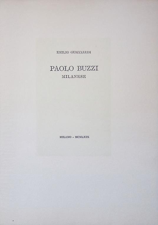 Paolo Buzzi, Milanese - Emilio Guicciardi - copertina