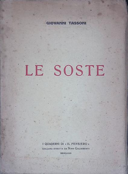 Le soste - Giovanni Tassoni - copertina