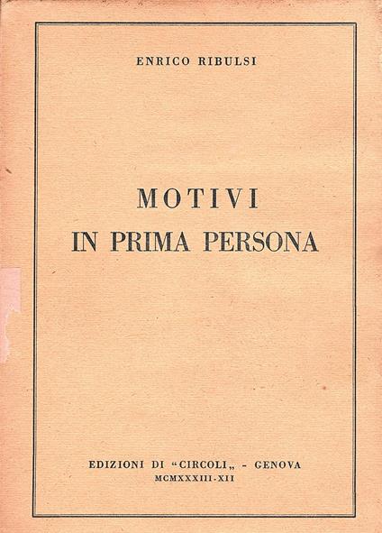 Motivi in prima persona - copertina