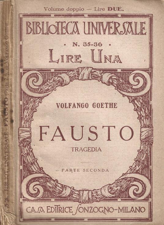 Fausto - Johann Wolfgang Goethe - copertina