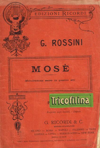 Mosè - Gioachino Rossini - copertina
