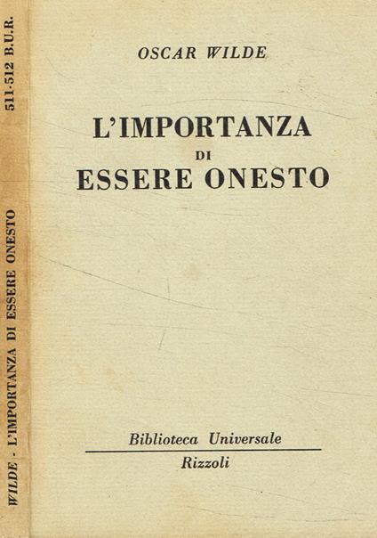 L' importanza di essere onesto - Oscar Wilde - copertina