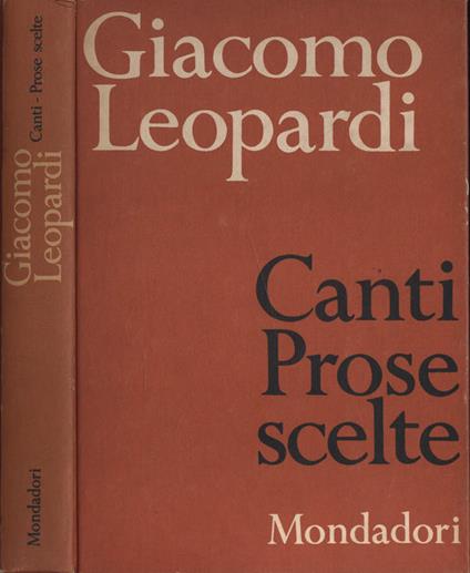 Canti Prose scelte - Giacomo Leopardi - copertina